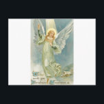 Cartão Postal De Festividades Anjo do natal vintage<br><div class="desc">Anjo do natal vintage</div>