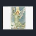 Cartão Postal De Festividades Anjo do natal vintage<br><div class="desc">Anjo do natal vintage</div>