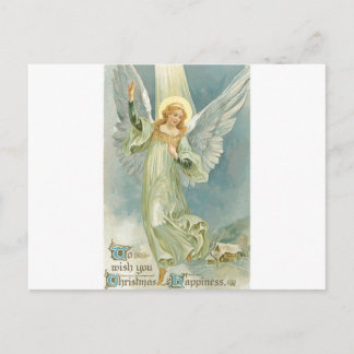 Cartão Postal De Festividades Anjo do natal vintage