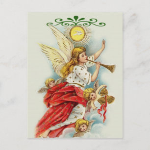 Cartão Postal De Festividades Anjos de desejos de Natal