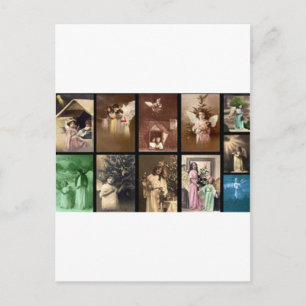 Cartão Postal De Festividades Anjos de Feriado I Personalizáveis