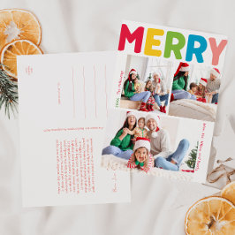 Cartão Postal De Festividades Ano Colorido e Feliz em Revisão 3 Foto Vertical