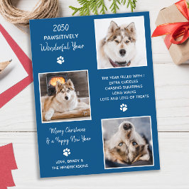 Cartão Postal De Festividades Ano de Fotografia de Pet de Cão Personalizado no N