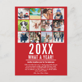 Cartão Postal De Festividades Ano De Natal Em Revisão Da Colagem De Fotos Flocos