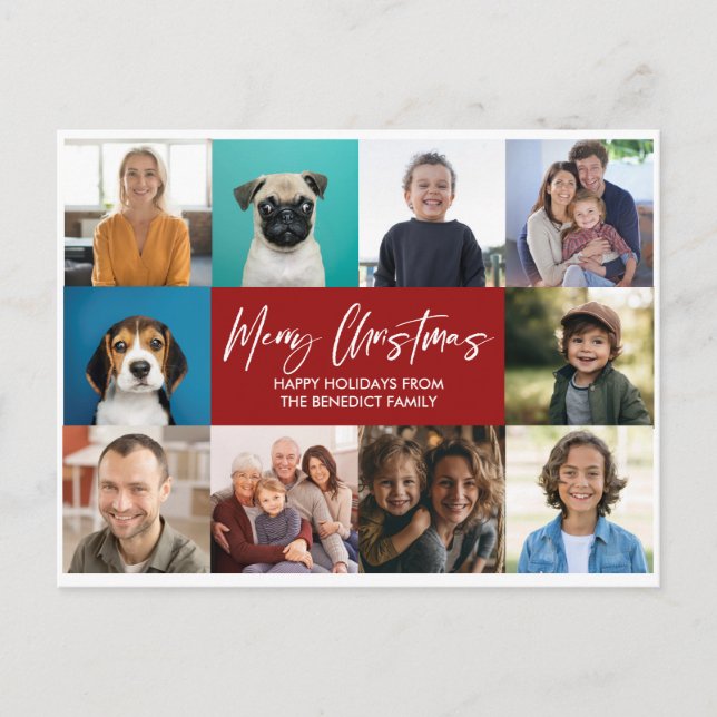 CARTÃO POSTAL DE FESTIVIDADES ANO DE NATAL NA REVISÃO 10 FOTOS HOLIDAY (Frente)