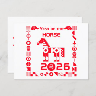 Cartão Postal De Festividades Ano do Cavalo 2026