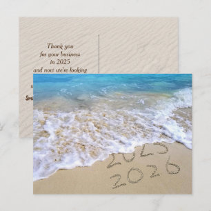 Cartão Postal De Festividades Ano Novo 2026 Praia de Negócios