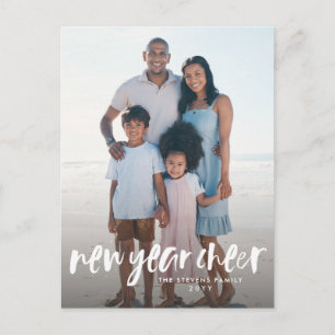 Cartão Postal De Festividades Ano novo anime simples branco moderno