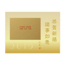 Ano Novo Chinês 2019 do Porco Família Foto 7x5