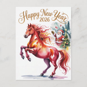 Cartão Postal De Festividades Ano Novo Chinês do Cavalo 2026