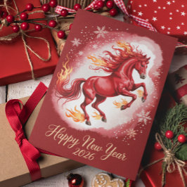 Cartão Postal De Festividades Ano Novo Chinês do Cavalo 2026
