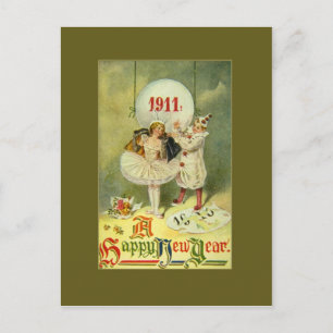 Cartão Postal De Festividades Ano novo do século do vintage