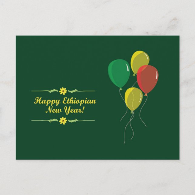 Cartão Postal De Festividades Ano Novo Etíope (Frente)