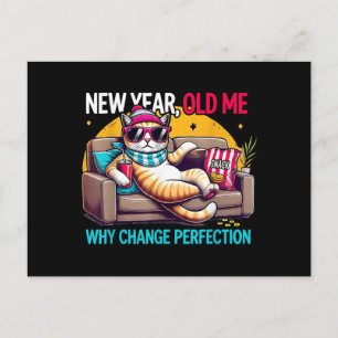 Cartão Postal De Festividades Ano Novo Eu Antigo Por que Mudar Perfeição Humor E