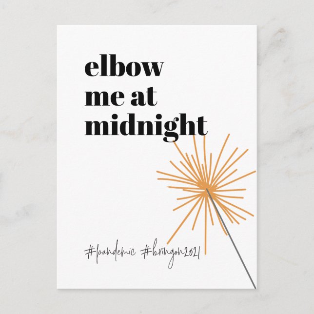 Cartão Postal De Festividades Ano Novo, Humor Engraçado, Distante Socialmente 20 (Frente)