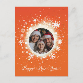 Cartão Postal De Festividades Ano Novo Laranja