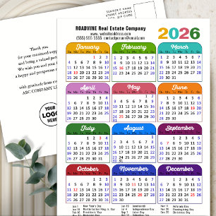Cartão Postal De Festividades Ano Novo Minimalista da Empresa no Calendário 2026