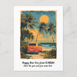 Cartão Postal De Festividades Ano Novo Personalizado Palmeira da Flórida