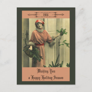 Cartão Postal De Festividades Ano Novo Vitoriano da Hapy