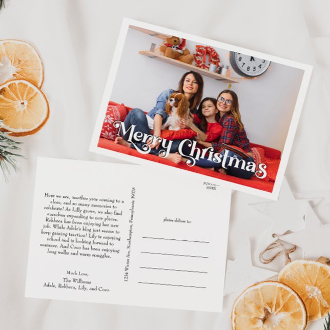 Cartão Postal De Festividades Ano Simples Clássico De Feliz Natal Em Revisão (Criador carregado)