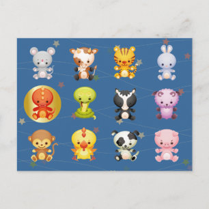 Cartão Postal De Festividades Ano Zodíaco Chinês do Dragão