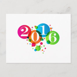 Cartão Postal De Festividades anos novos 2016 Bolhas e estrelas