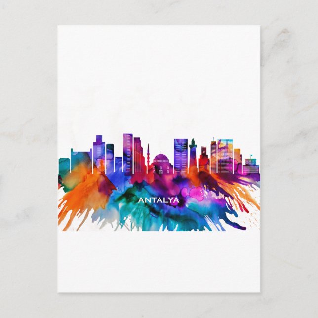 Cartão Postal De Festividades Antalya Skyline (Frente)