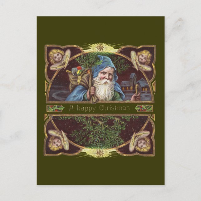 Cartão Postal De Festividades Antiguidade de Natal dos Papais noeis Vitorianos A (Frente)