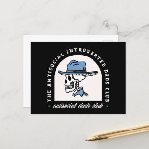 Cartão Postal De Festividades Antissocial introvertido pai cowboy escuro engraça