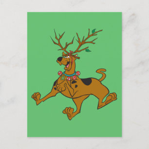 Cartão Postal De Festividades Antlers do feriado do Natal de Scooby-Doo