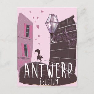 Cartão Postal De Festividades Antuérpia, poster de viagens de férias na Bélgi