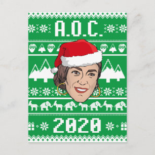 Cartão Postal De Festividades AOC 2020 Suéter Feio de Natal