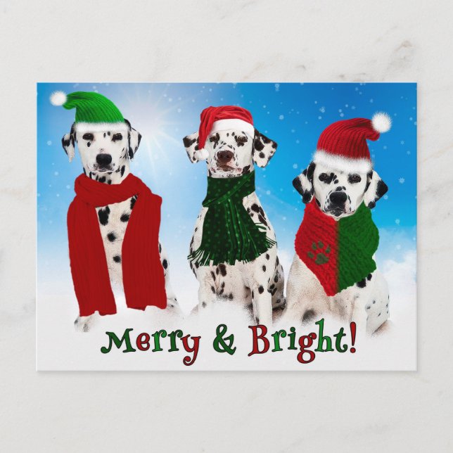 Cartão Postal De Festividades APAL - Cães do Dalmatian do Natal (Frente)