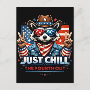 Cartão Postal De Festividades Apenas Esfrie Este Quarto Design de Guaxinim Diver