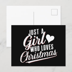 Cartão Postal De Festividades Apenas uma garota que ama o Natal