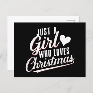 Cartão Postal De Festividades Apenas Uma Menina Que Ama O Natal