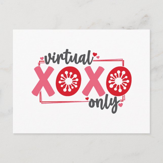 Cartão Postal De Festividades Apenas XOXO Virtual | Namorados de quarentena engr (Frente)