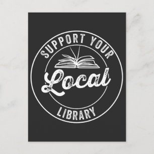 Cartão Postal De Festividades Apoie a sua biblioteca local Square Sticker T-Shir