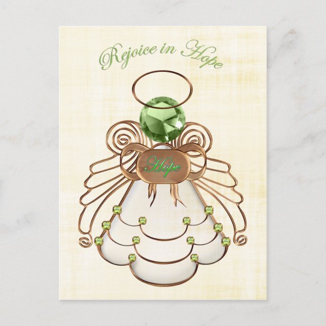 Cartão Postal De Festividades Apreciação na Esperança - Anjo Natal da Esperança (Frente)