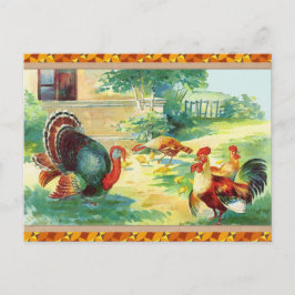 Cartão Postal De Festividades Aquarela de Ação de Graças