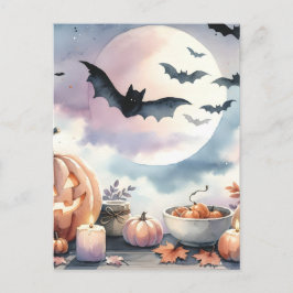 Cartão Postal De Festividades Aquarela de Halloween