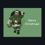 Cartão Postal De Festividades Aquecedor de Melancia Santa Claus<br><div class="desc">no verão,  ele trabalha como melão - este ano esqueceu-se de trocar de vestido e vem à noite de natal com roupas verdes</div>