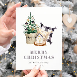 Cartão Postal De Festividades Aquicultura Farmhouse Natal Russo