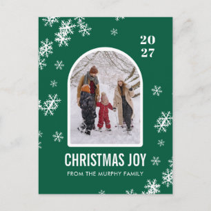 Cartão Postal De Festividades Arco de Flocos de Neve de Natal padrão de foto da