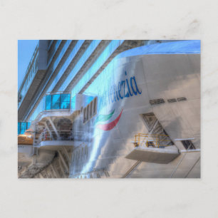 Cartão Postal De Festividades Arco de navio de cruzeiro de luxo