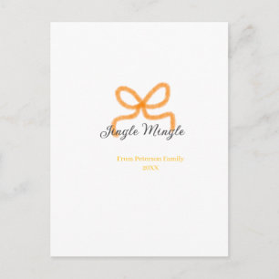Cartão Postal De Festividades Arco laranja jingle mingle retrô boho família nome