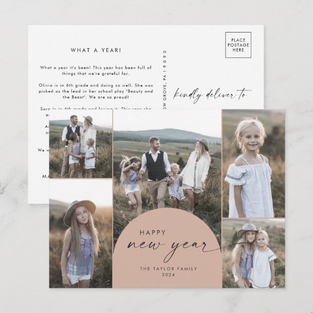 Cartão Postal De Festividades Arco Moderno | Família de Fotografias Múltiplas de (Frente/Verso)