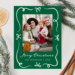 Cartão Postal De Festividades Arcos Desenhados à Mão Caprichosos Verde Foto Nata
