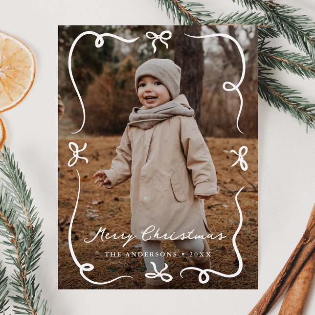 Cartão Postal De Festividades Arcos Desenhados À Mão Feliz Foto De Natal (Criador carregado)