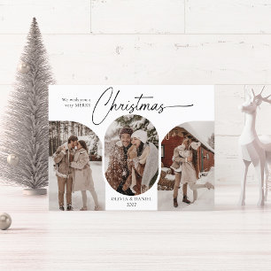 Cartão Postal De Festividades Arcos simples forma 3 fotográfico natal